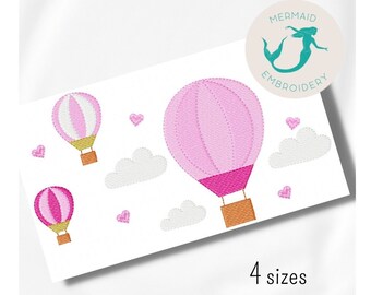 Süße Luftballons Stickdatei, Stickdatei Baby, Stickdatei