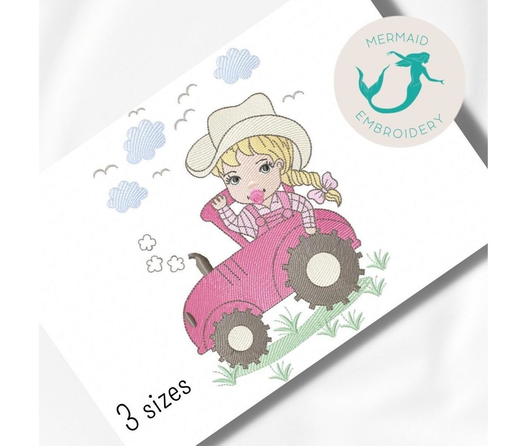 Baby Girl Farm 2 Embroidery Design, Kids Embroidery Design Machine