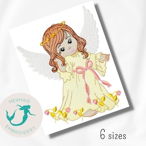 Cutie Angel Girl embroidery design girly embroidery design machine children embroidery pattern file instant download baby embroidery design
