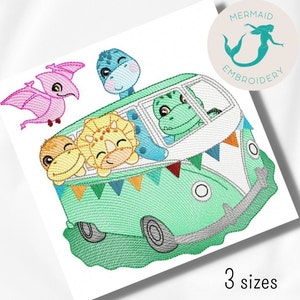 Dino Travel embroidery design animals embroidery design machine baby embroidery pattern file instant download babys embroidery design
