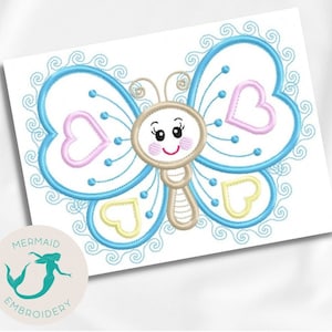 Butterfly Applique embroidery design, baby embroidery design machine, Animal embroidery pattern, file instant download, newborn embroidery