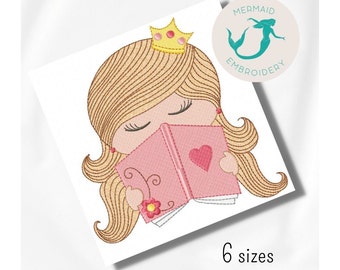 Girl Book embroidery design, Kids embroidery design machine, dolls embroidery pattern, file instant download, baby embroidery design