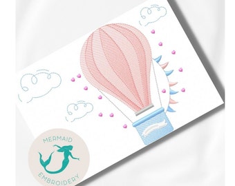 Luftballon Wolke Stickdatei, Baby Stickdatei Maschinenstickerei, Stickmuster Neugeborenen, Datei instant download, Kinder Stickdatei