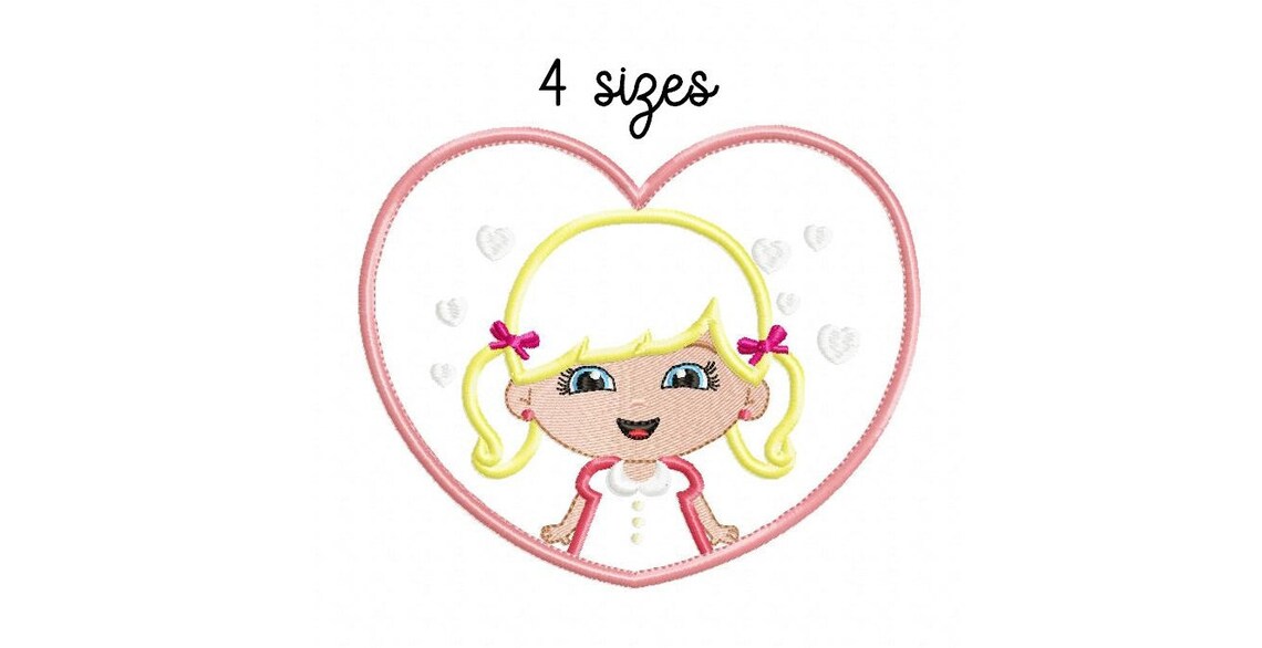 Cute girl heart embroidery design girly embroidery design  etsy Cute girl heart embroidery design girly embroidery design  etsy