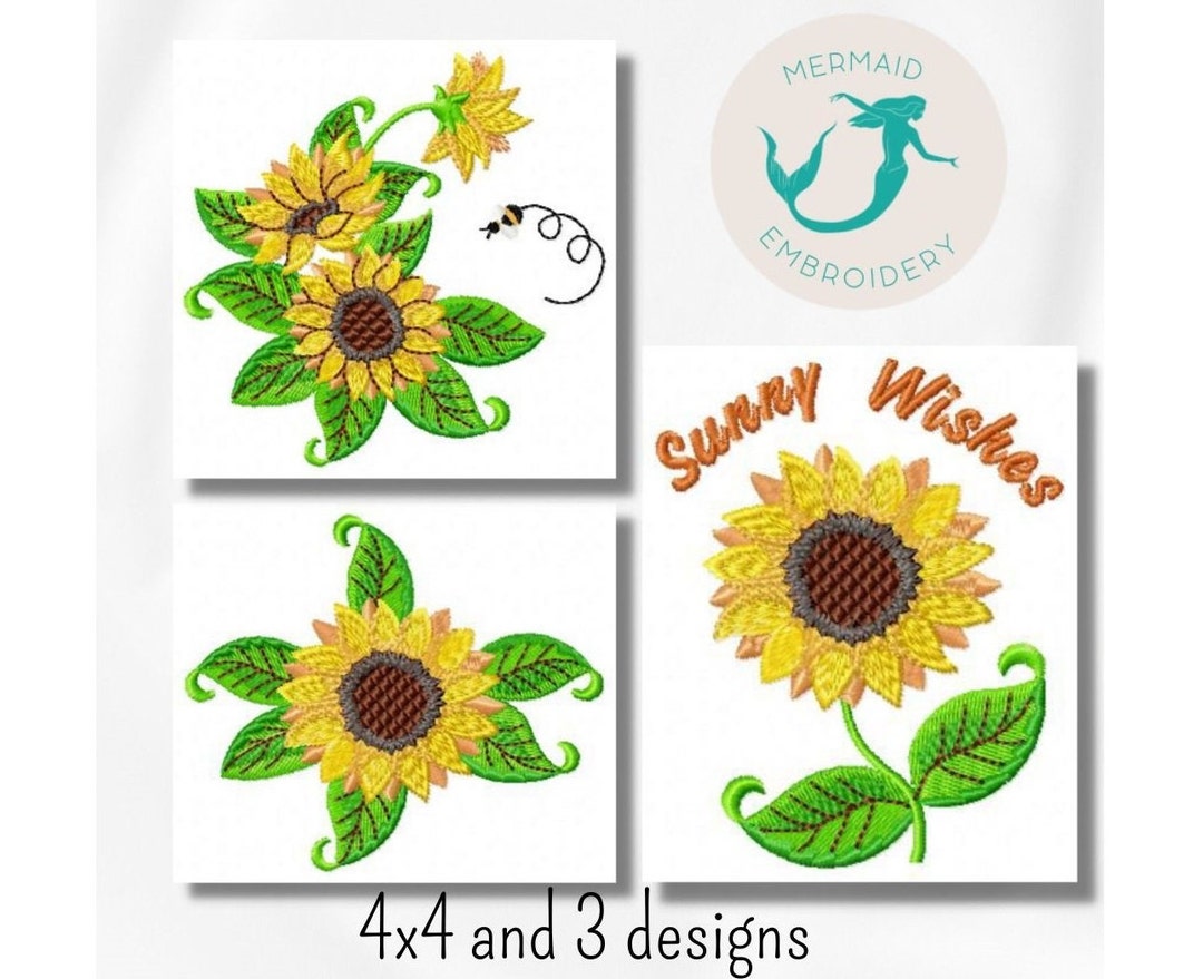 Sunflowers Embroidery Design Floral Embroidery Design Machine Flower Embroidery Pattern File