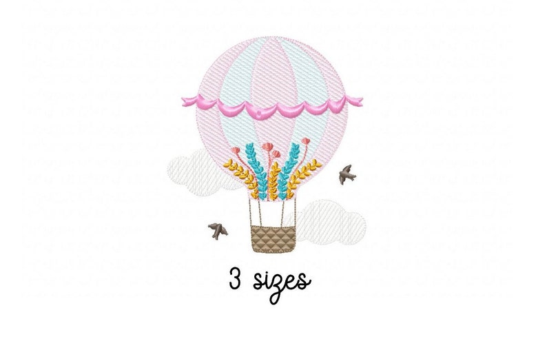 baby embroidery design machine Pink Balloon embroidery design baby embroidery design file instant download newborn embroidery pattern