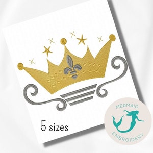 Crown Blue embroidery design, prince embroidery design machine, king embroidery pattern, file instant download, baby embroidery design