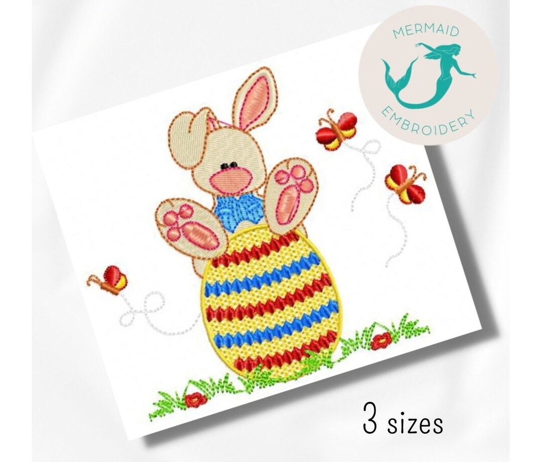Bunny Egg Embroidery Design Machine, Easter Embroidery Pattern ...