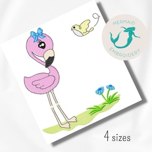 Flamingo embroidery design, animals embroidery design machine, baby embroidery pattern, file instant download, newborn embroidery design