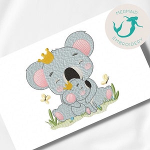 Koala Prince Family embroidery designs baby embroidery design machine animal embroidery pattern file instant download baby embroidery design