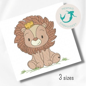 Lion Cute embroidery design, baby embroidery design machine, Animals embroidery pattern, file instant download newborn embroidery