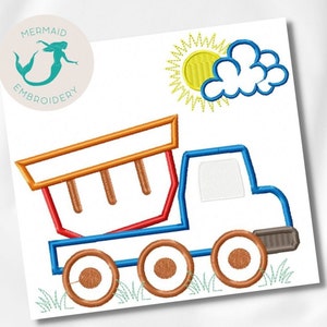 Tipper Truck embroidery design, boy embroidery design machine, baby embroidery pattern, file instant download, veihicles embroidery design