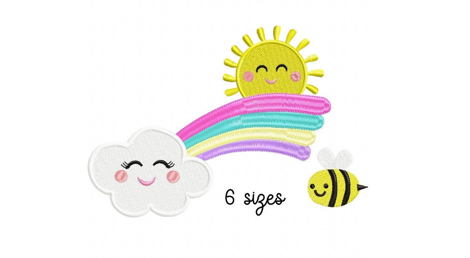 Funny Rainbow Embroidery Design Baby Embroidery Design Etsy