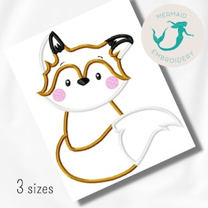 Fox Boy Applique embroidery design, animals embroidery design machine, kids embroidery pattern, file instant download, baby embroidery