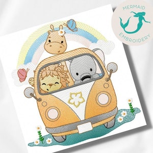 Safari Kombi embroidery design, animals embroidery design machine, lion embroidery pattern, file instant download, babys embroidery design