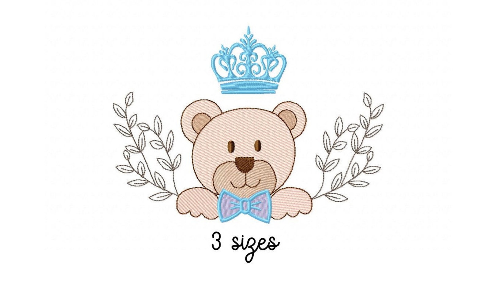 Bear boy crown embroidery design baby embroidery design  etsy Bear boy crown embroidery design baby embroidery design  etsy