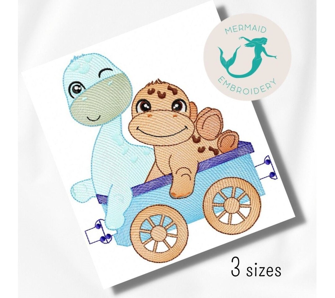 Cute Dino Friends Embroidery Design Animals Embroidery Design Machine ...