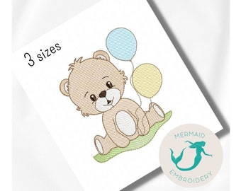 Baby Bär Luftballon Stickdatei Stick