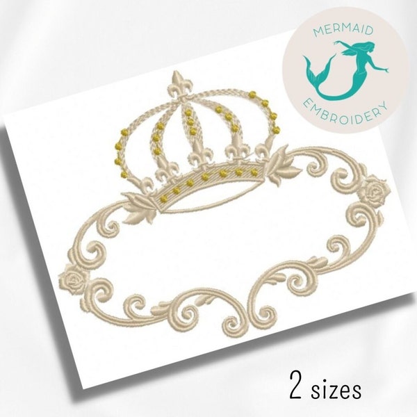 Frame Crown embroidery design frames embroidery design machine crowns embroidery pattern file instant download baby embroidery frame design