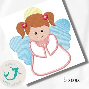 Lindo ángel niña diseño de bordado femenino bordado diseño de bordado niños archivo de patrón de descarga instantánea diseño de bordado de bebé diseño