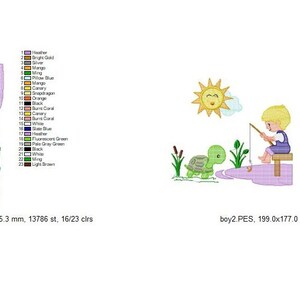 Anavini Baby Boys Blue Striped Bubble - Fishing Embroidery main image 1