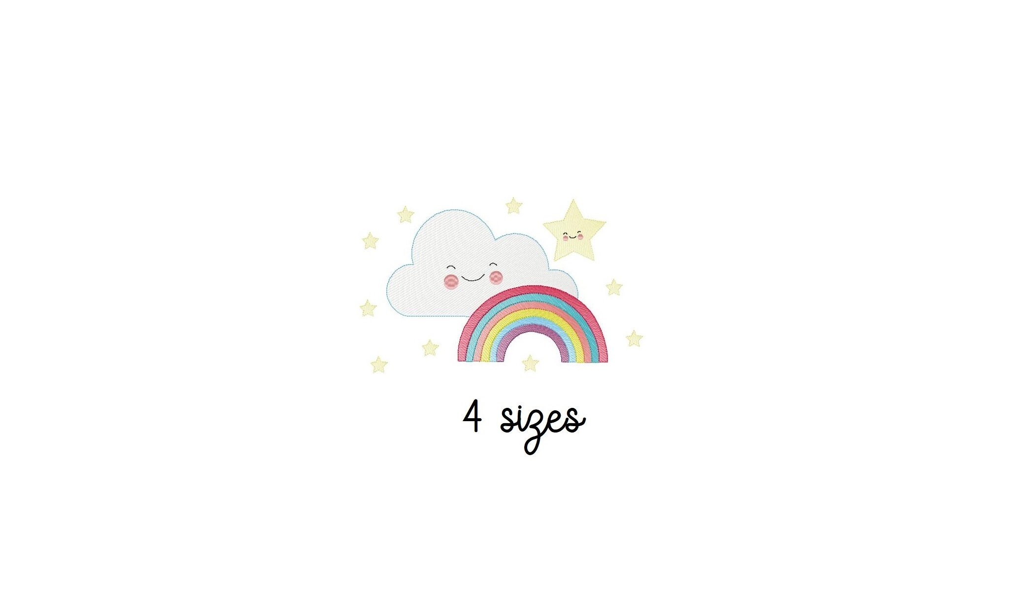 Rainbow Embroidery Design Baby Embroidery Design Machine Clouds ...