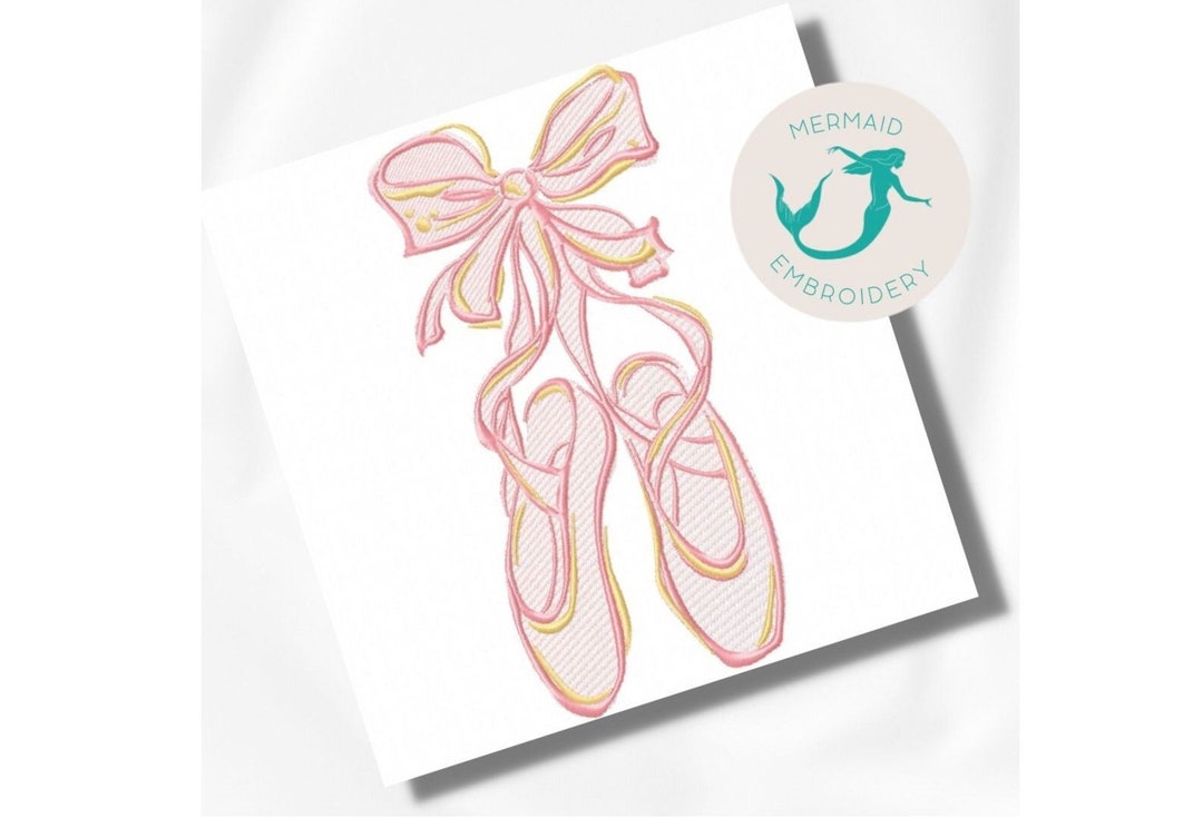 Ballet Shoes Embroidery Designs, Girl Embroidery Design Machine, Ballet