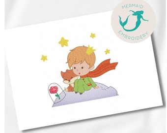 Little Prince embroidery design, boy embroidery design machine, baby embroidery pattern, file instant download, newborn embroidery