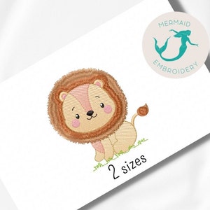 Lion Rippled embroidery design, animals embroidery design machine, newborn embroidery pattern, file instant download, baby embroidery