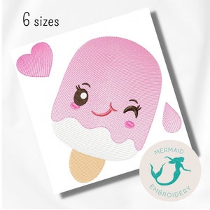 Ice Cream Girl embroidery design, baby embroidery design machine, cute embroidery pattern , file instant download, Newborn embroidery