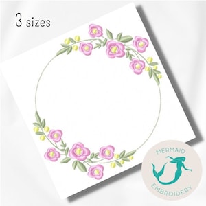 Flower Frame embroidery design frame embroidery design machine floral embroidery pattern file instant download baby embroidery frame