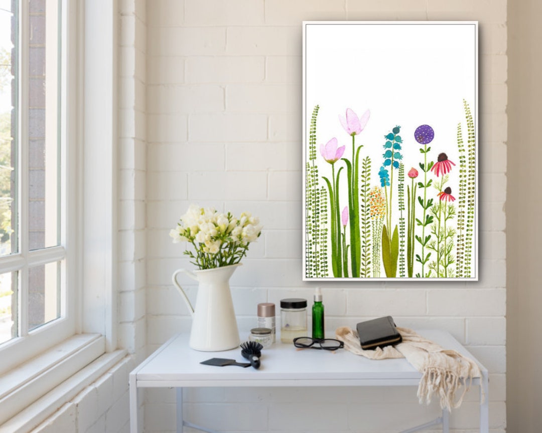 Watercolor Wall Art, Flower Painting Home Decor, Botanical Art Print ...