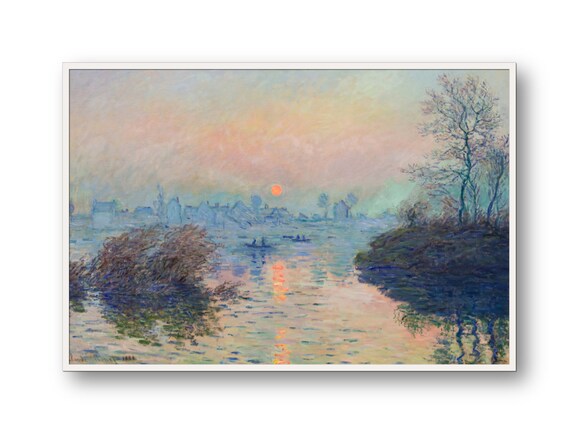 クロード・モネ「Sunset on the Seine at Lavacourt Sunset on the Seine at Lavacourt, Winter Effect. by Claude Monet