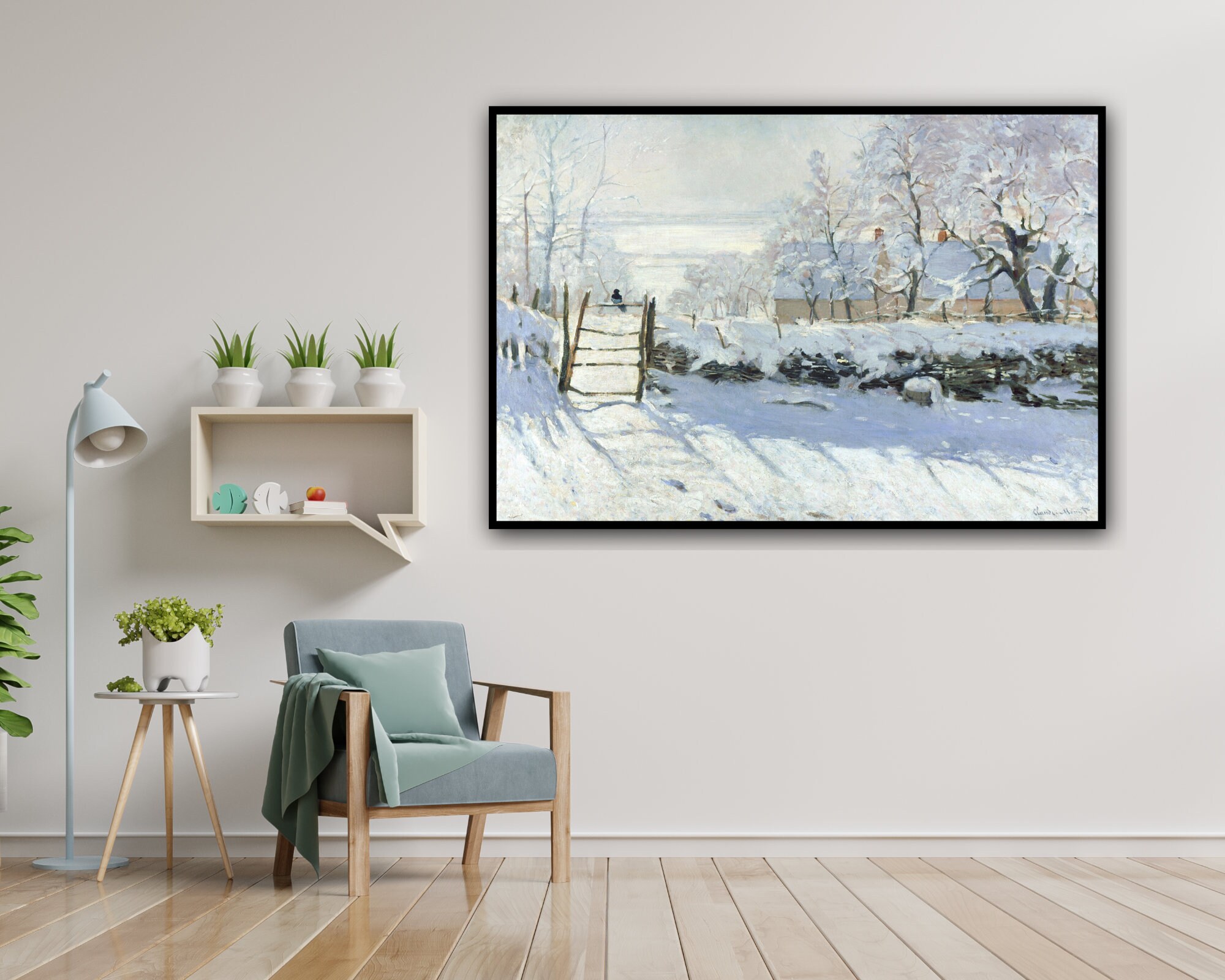 The Magpie by Claude Monet. Wintery White Works of Art. Very - Etsy