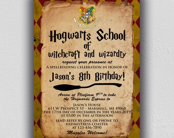 Harry Potter Invitation Etsy