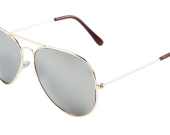 New Black Mirror Aviator Metal Frame Sunglasses 400UV