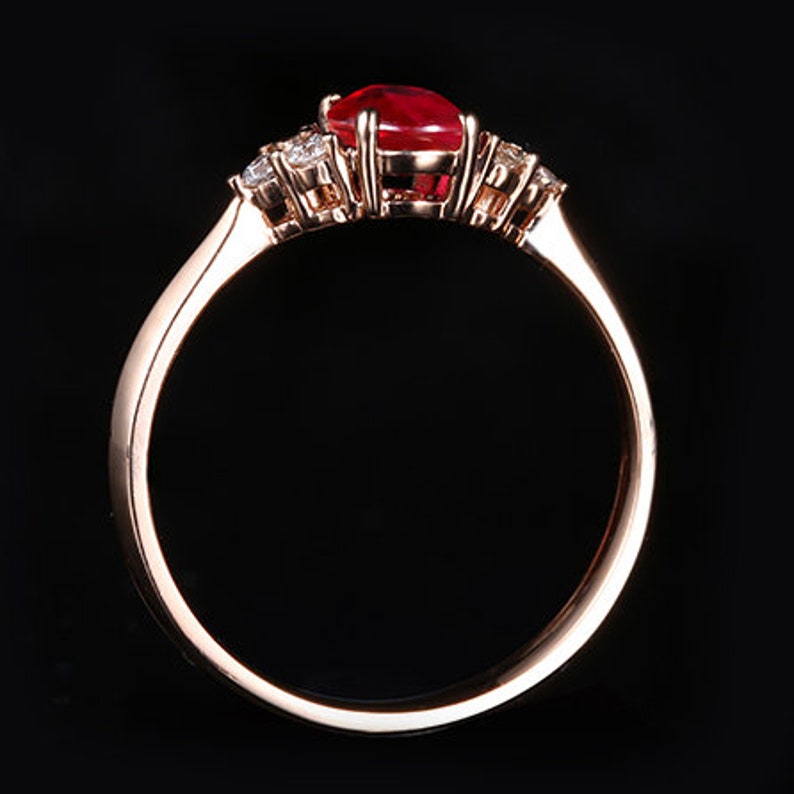 1.50Ct Natural Ruby Diamond Classic Engagement Ring 14K Gold Oval Ruby Wedding Gifted Ring Women Dainty Ruby Anniversary Ring 14K Rose Gold.