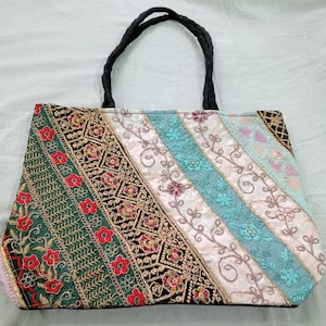 Elegante bolso Banjara tribal indio hecho a mano, antiguo, reciclado, GRANDE, bohemio, hippie, étnico, para trabajo, bolso de hombro, gitano, hobo, bolso para mujer.