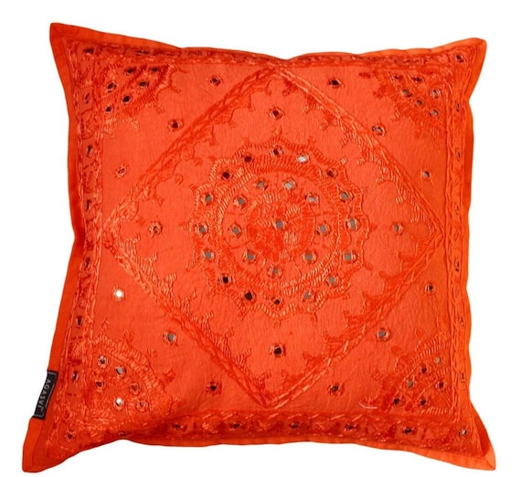 Cuscino Mr. Wonderful Arancione 45x45 Cm Con Ricamo 'Self-love Is Your Superpower' - 100% Cotone Con Imbottitura - 2