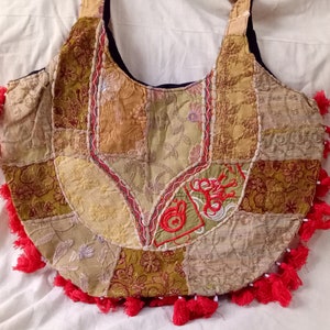 Handmade Reversible Banjara Bag: Boho Beaded Shoulder Hobo