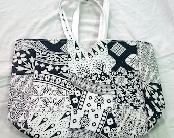 Bolso de hombro Banjara hecho a mano: estilo tribal bohemio hippie de algodón.