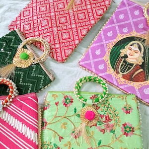 Lote al por mayor de 5-50 piezas de bolsos de mano indios hechos a mano, estilo bohemio, étnico, tradicional, gitano, para mujer, bolso de mano, regalo de boda, en muchos colores.