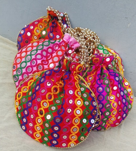 Traditional Rajasthani Indian Wholesale Ethnic Women Potli Clutch Bag 5 Pc Lot Wedding Favors Drawstring Bags Many Colors Options Etsy Canada