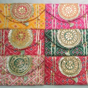 Lot de 1 à 100 cadeaux de mariage pour invités, pochettes/sacs à main/sacs pour femmes indiennes, sac Patti fait main en gros indien