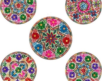 Round Cushion Bohemian Yoga Meditation Pillow Cushion Covers Indian Embroidered Colorful Cushions Indian Pillow Size 16 inch