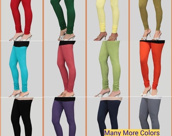 Leggings Cotton Soft & Comfortable Chudidar Pant Women's Ethnic Wear Indian Traditional Yoga Pants