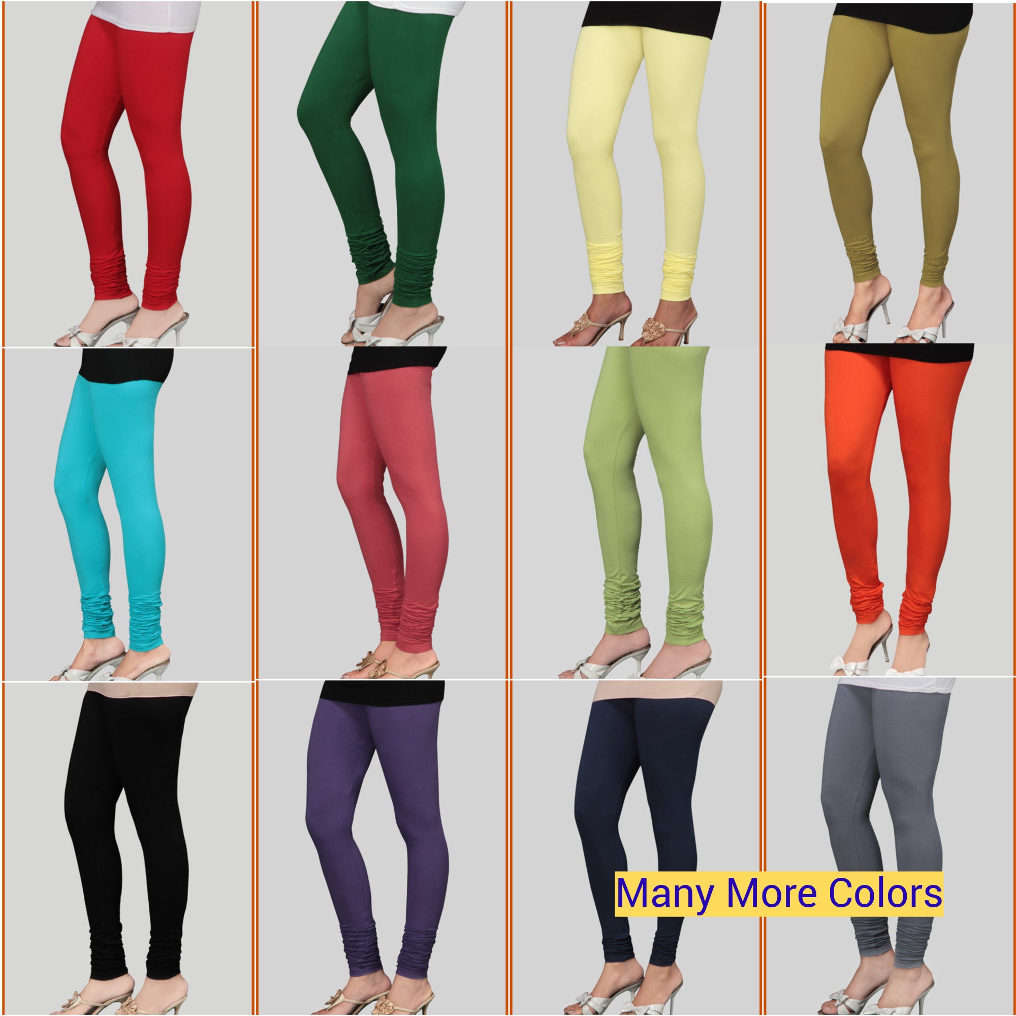 Legging Cotton Lycra Women's Leggings Comfortable Yoga Pants Churidar  Casual Trouser Indian Ruby Style Free Size Legging 