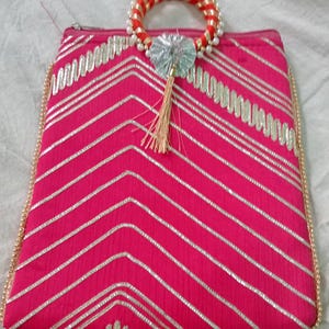 Bolso de mano tradicional indio hecho a mano, estilo bohemio, étnico, gitano, para mujer, bolso de mano, recuerdo de boda, bolso de noche con secuencia