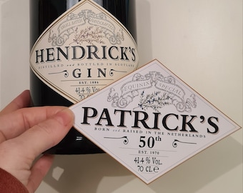 Personalized digital (printable!) gin label; 5 customizable fields! Receive your digital version within 24 hours (PNG an JPG).