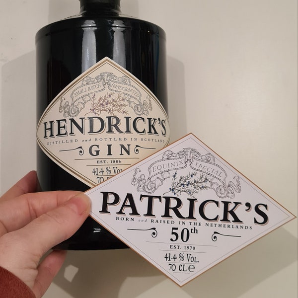 Personalized digital (printable!) gin label; 5 customizable fields! Receive your digital version within 24 hours (PNG an JPG).